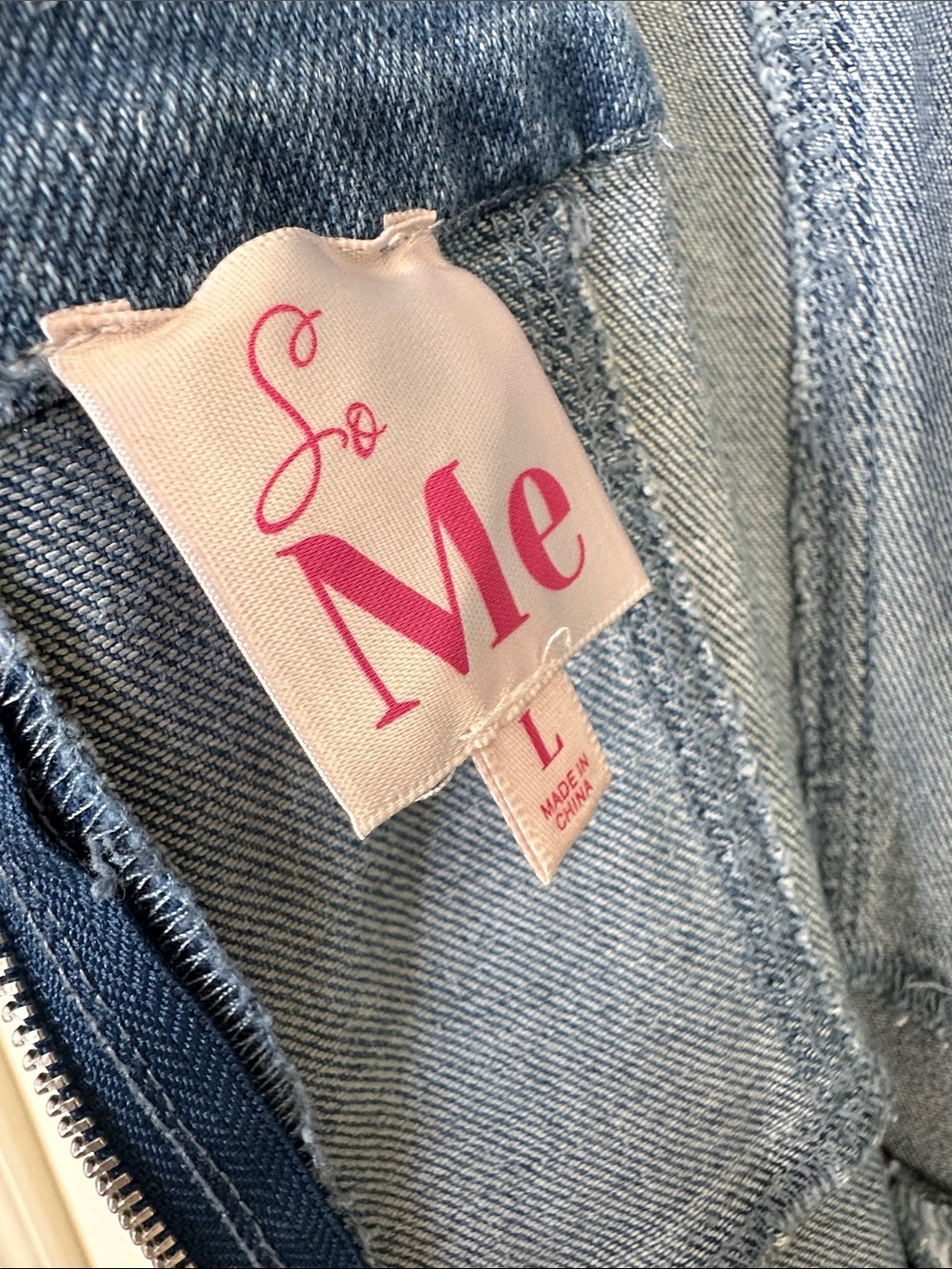 So Me Denim Wide-Leg Jumpsuit in Blue - Picture 5 of 10